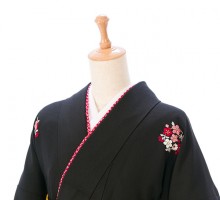 レンタル袴 JAPAN STYLE 黒着物 卒業式袴フルセット(ブラック系)|卒業袴(普通サイズ)
