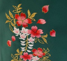JAPAN STYLE|縞に牡丹菊柄の卒業式袴フルセット(白系)|卒業袴(普通サイズ)
