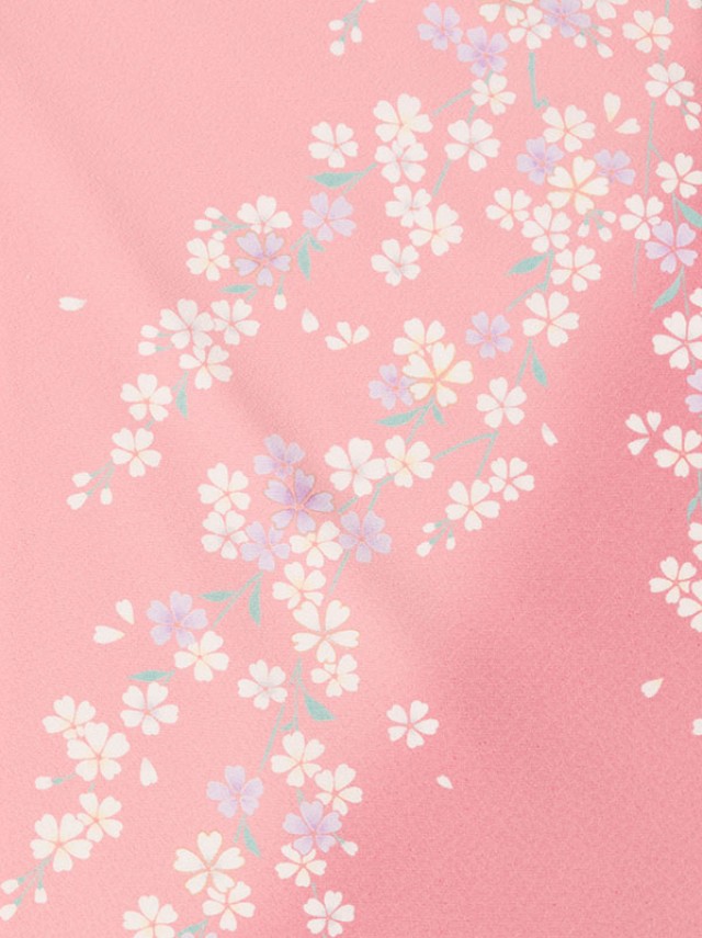 レンタル袴 先生 ピンク地　桜柄の卒業式袴フルセット(ピンク系)|卒業袴(普通サイズ)