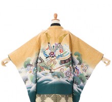 着物 五歳男の子 羽織袴 花うさぎ 七五三レンタルフルセット(イエロー系)|男の子(五歳)
