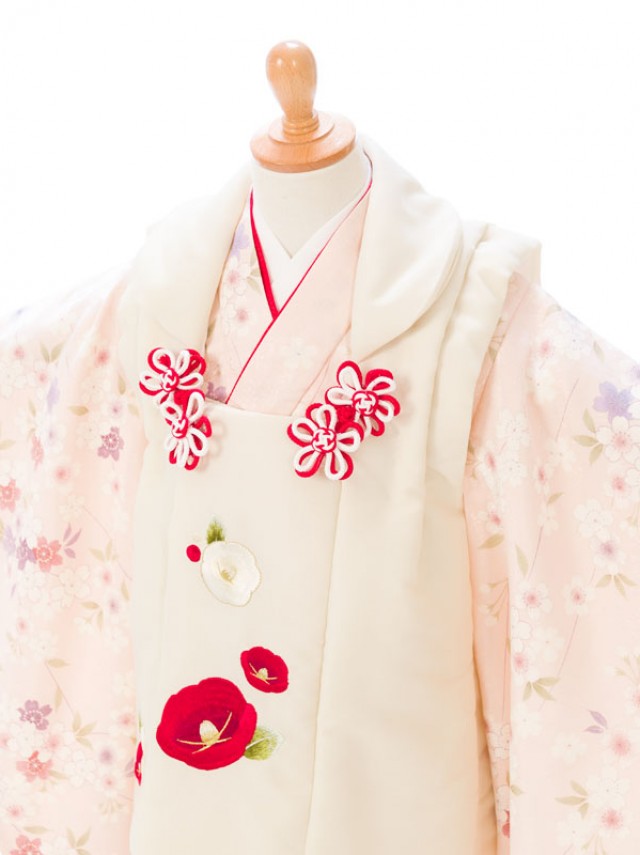 被布着物|レンタル衣装|七五三着物3歳　女の子(被布)フルセット(ピンク系 )|女の子(三歳)