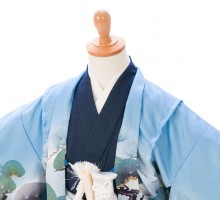 花うさぎ|羽織袴セット|105〜115cm|七五三着物フルセット(ブルー系)|男の子(5歳)　