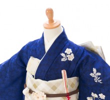 Kami Shibai|115〜125cm|七五三着物レンタルフルセット(ブルー系)|女の子(七歳)
