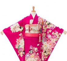 上質|絵羽|日本製|115〜125cm|七五三着物レンタルフルセット(ピンク系)|女の子(七歳)