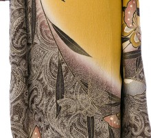 正絹振袖|着物レンタル|153〜160cm|振袖フルセット(茶色系)|普通サイズ【2〜12月】