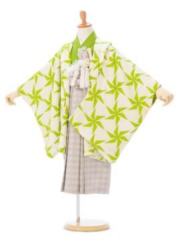5歳  JAPAN STYLE|七五三着物レンタルフルセット(黄緑系)|男の子(五歳)