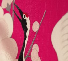 和風館ブランド梅と鶴柄の卒業式袴フルセット(ピンク系)|卒業袴(普通サイズ)