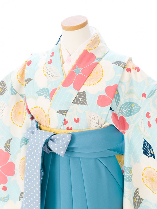 pom ponette 卒業式袴フルセット(ブルー系)|女の子(小学生袴)E-13-079