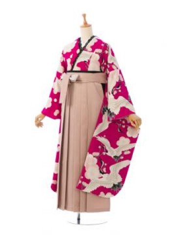 振袖袴|158〜163㎝|和風館|梅鶴|卒業式袴フルセット(ピンク系)|卒業袴(普通サイズ)