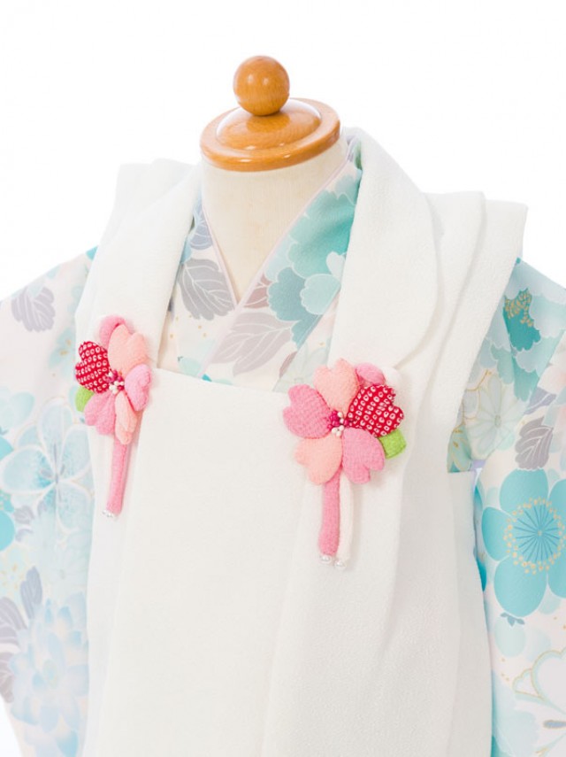 カンタン着付け|二部式被布タイプ|赤ちゃん着物(被布)フルセット(ブルー系)|女の子0〜2歳