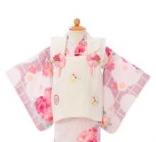 二部式被布タイプ 簡単着付け|赤ちゃん着物(被布)フルセット(ピンク系)|女の子0〜2歳