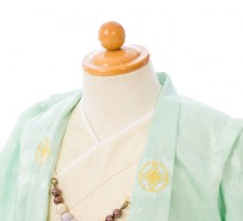 100日から1歳|羽織袴一体型|赤ちゃん着物(袴)フルセット(グリーン系)|男の子0〜2歳