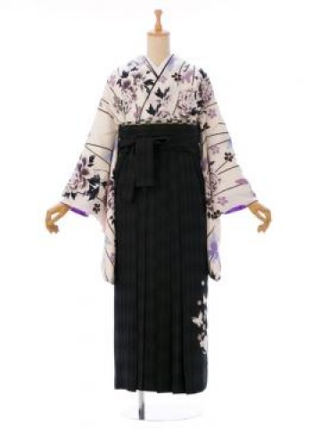 JAPAN STYLE|牡丹と蝶柄の卒業式袴フルセット(白系)|卒業袴(普通サイズ)