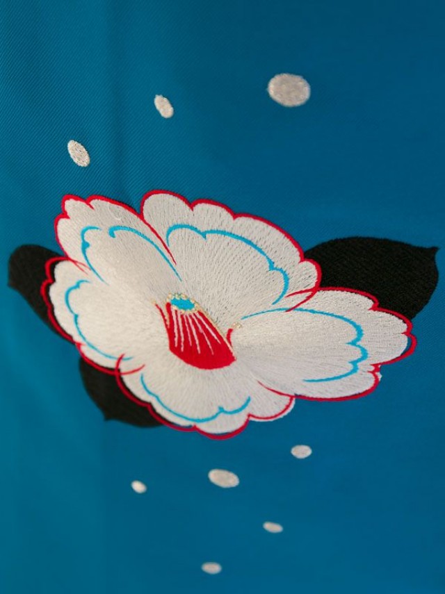 紅一点|レンタル袴|雪輪桜柄の卒業式袴フルセット(ブラック系)|卒業袴(普通サイズ)2
