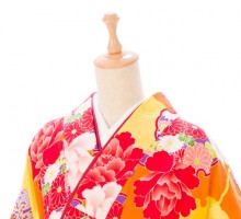 花雪輪柄の卒業式袴フルセット(オレンジ/黄色系)|卒業袴(普通サイズ)3枚目