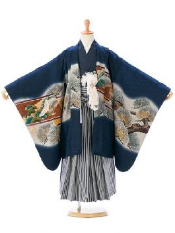 5歳男の子　羽織袴|衣装レンタル|七五三レンタルフルセット(ブルー系)|男の子(五歳)
