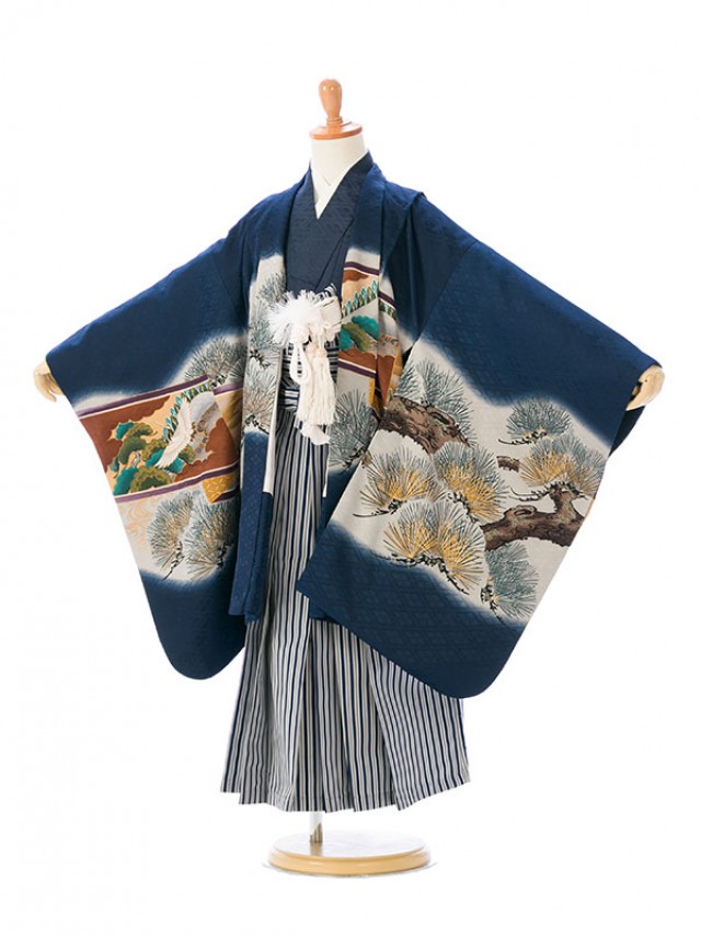 5歳男の子　羽織袴|衣装レンタル|七五三レンタルフルセット(ブルー系)|男の子(五歳)