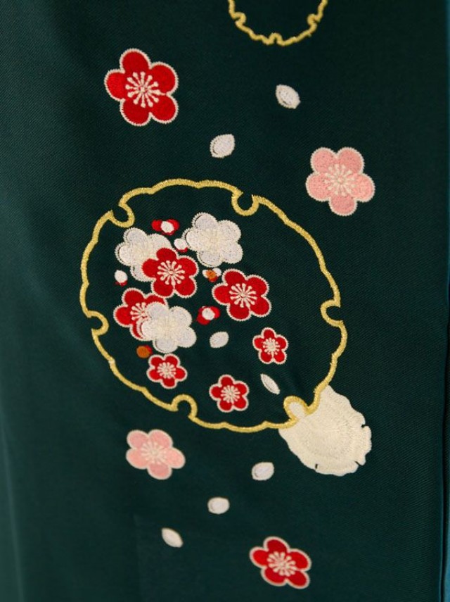 花雪輪柄の卒業式袴フルセット(黄色系)|卒業袴(普通サイズ)5枚目