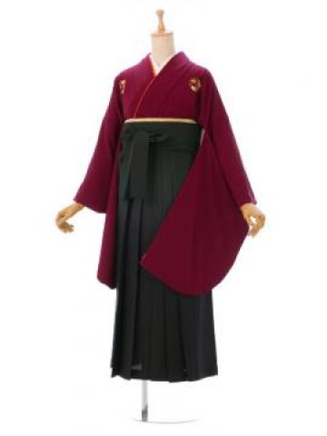 花紋柄の卒業式袴フルセット(茶色系)|卒業袴(普通サイズ)