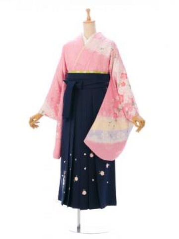桜と乱菊柄の卒業式袴フルセット(ピンク系)|卒業袴(普通サイズ)