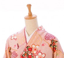 鹿の子 桜柄の卒業式袴フルセット(ピンク系)|卒業袴(普通サイズ)