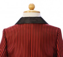 赤黒縞　テーラーの赤ちゃん服(タキシード)セット(赤/黒系)|男の子(0〜3歳)