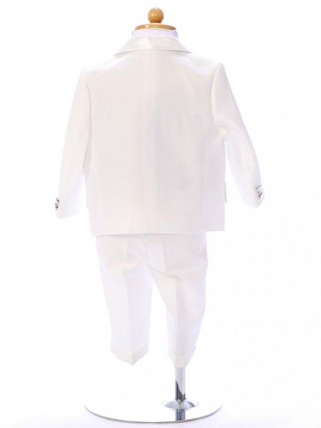 白/抹茶の赤ちゃん服(タキシード)セット(白/緑系)|男の子(0〜3歳)