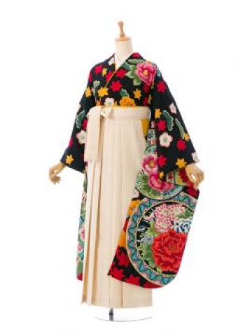 振袖袴|158〜163㎝|玉城ティナ|卒業式袴フルセット(黒系)|卒業袴(普通サイズ)