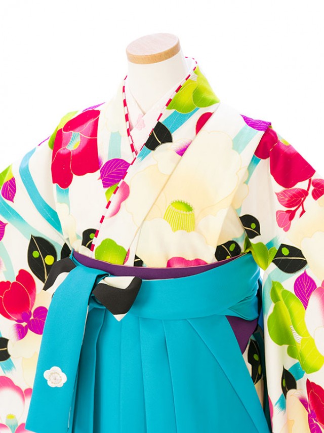 紅一点|小学校 卒業式　女の子袴|ハイクラス卒業式袴フルセット(白系)|女の子(小学生袴)