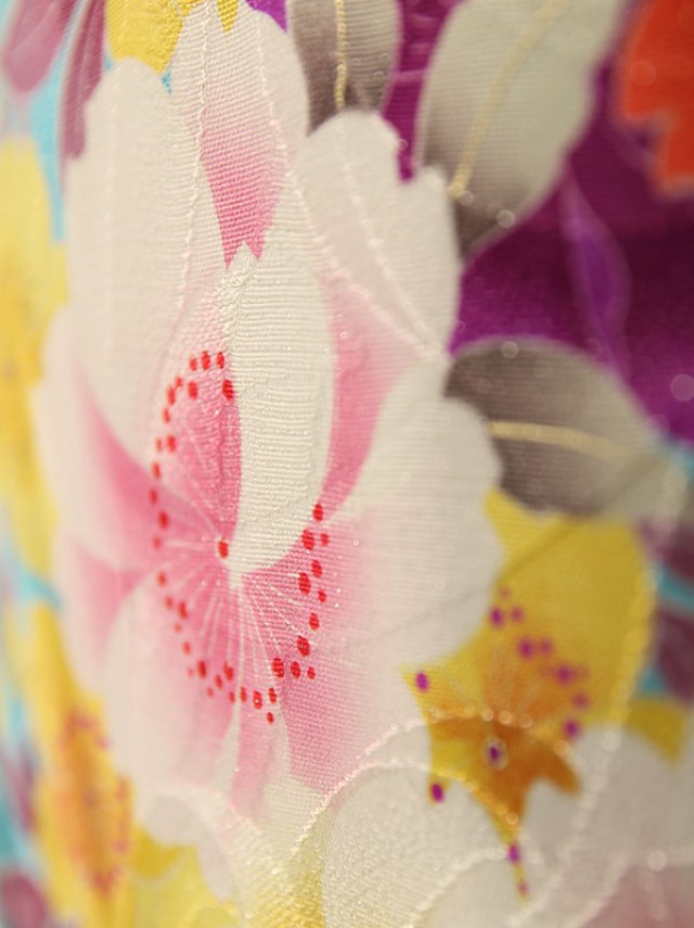 振袖　正絹|衣装レンタル|満開の八重桜柄の振袖フルセット(ブルー系)|普通サイズ【2〜12月】