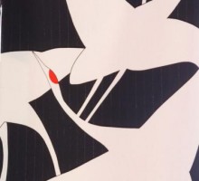 【和風館】鶴と矢羽の片身変わり柄の振袖フルセット(黒　白系)1枚目|普通サイズ【1月】