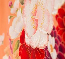 卒業式|ダリアとラメ刺繍の桜柄の卒業式袴フルセット(オレンジ系)|卒業袴(普通サイズ)