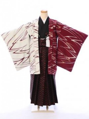 [ジュニア袴　レンタル]ジュニア紋付き　小学生　卒業式　ブランド羽織袴セット　JAPAN STYLE
