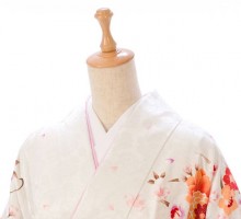 レンタル袴|卒業式|乱菊と百合柄の卒業式袴フルセット(白系)|卒業袴(普通サイズ)
