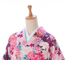 四季花柄の卒業式袴フルセット(ピンク系)|卒業袴(普通サイズ)