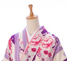 矢絣牡丹柄の卒業式袴フルセット(紫系)|卒業袴(普通サイズ)