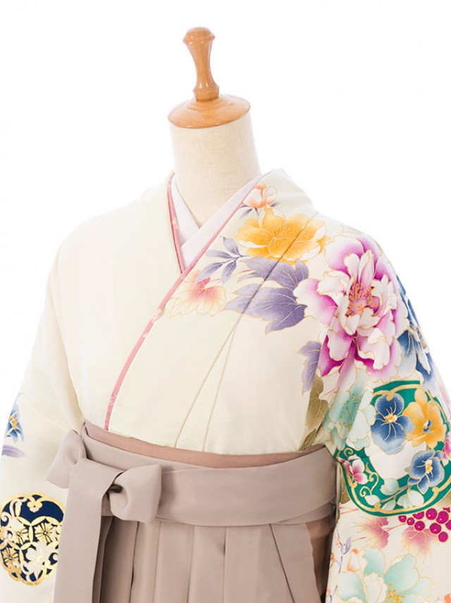 レンタル袴|158〜163cm|卒業式袴フルセット(白系)|卒業袴(普通サイズ)