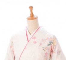 ピンクぼかし牡丹リボン柄の卒業式袴フルセット(白系)|卒業袴(普通サイズ)