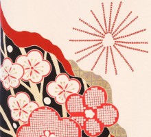 白地　笹と赤梅柄の振袖フルセット(白系)|普通サイズ【1月】
