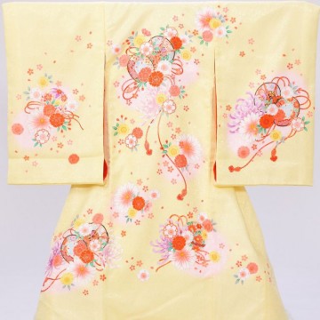つづみ　桜柄のお宮参り着物フルセット(黄系)|女の子