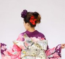 パープルとピンクのラメ地　桜模様の振袖フルセット(紫　ピンク系)|普通サイズ【1月】