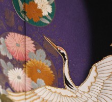 Mサイズ　飛翔鶴　花丸紋柄の留袖フルセット|(黒留袖)　
