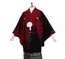 男性用袴 SV103-6-1 赤地黒紫虎|赤袴段縞金紺黒
