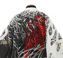 男性用袴 SV104-6-1 白地赤虎|黒|袴雅月銀黒