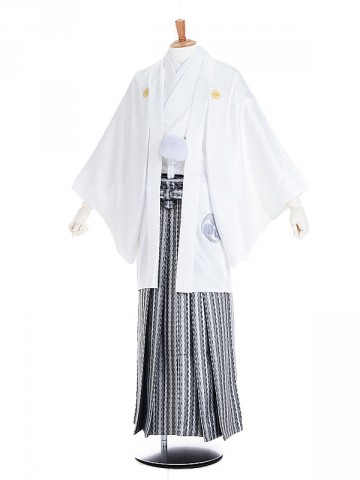 男性用袴 SV120-5-1 白入子菱地 三ツ巴刺繍|メタリック袴