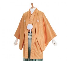 男性用袴 SV38-5-2 オレンジ菱形|緑銀縞袴
