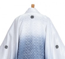 男性用袴 SV61-6-1 白にグレー市松|銀ぼかし縞袴