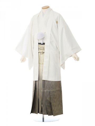 男性用袴 SV65-8-1 アイボリー 横に金糸|金縞袴