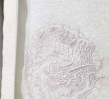 男性用袴 SV77-7-1 白 龍の刺繍|黒袴セット
