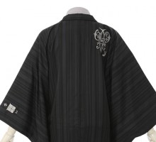 男性用袴 V11-L羽織黒縞|袴グレー千鳥格子